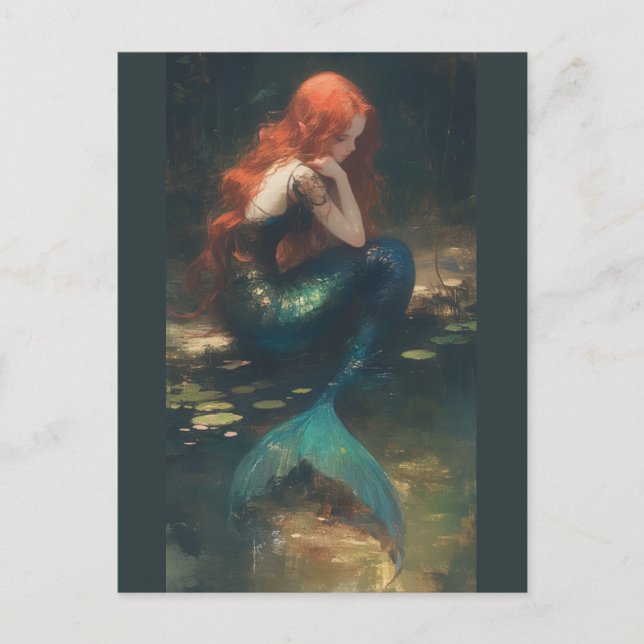 Melusine, mermaid postcard (Front)