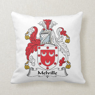 Melville Family Crest Throw Pillow