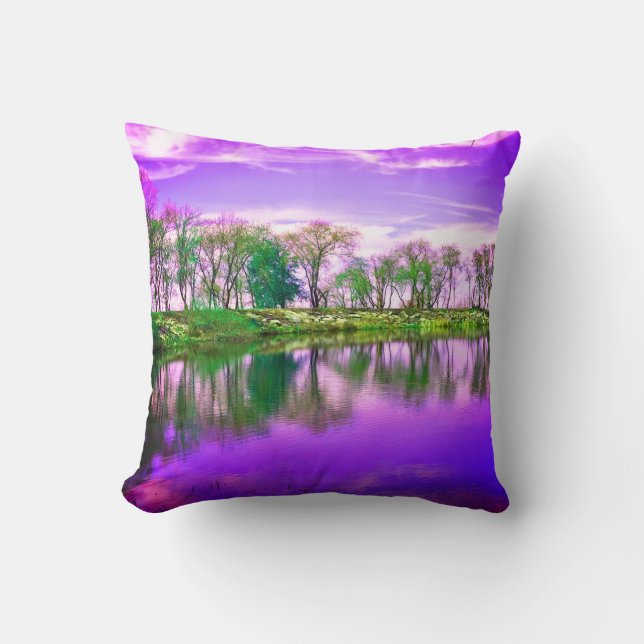 Melville Pond Pillow by Tamara Diaz Art (Front)