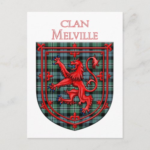 Melville Tartan Scottish Plaid Lion Rampant Postcard
