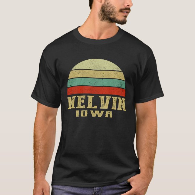MELVIN IOWA Vintage Retro Sunset T-Shirt (Front)