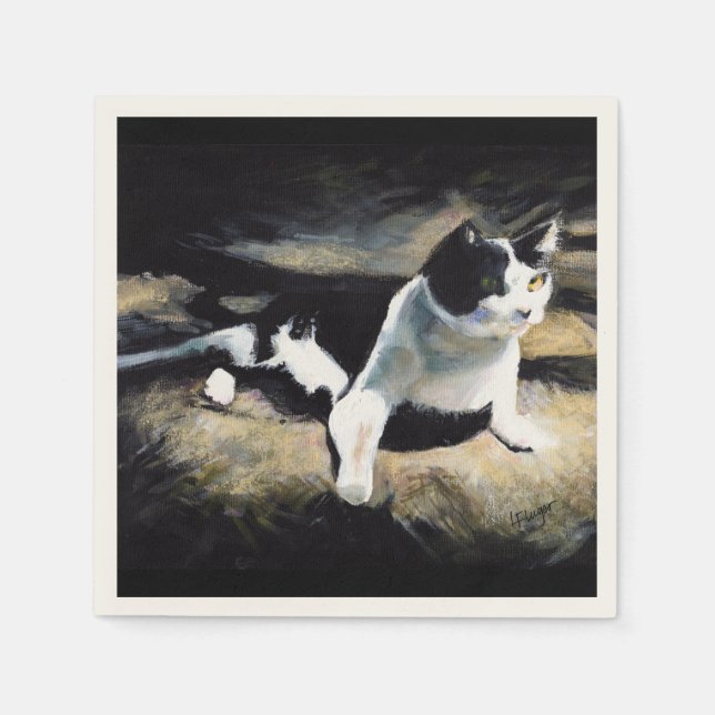 Melvin the Cat Fine Art Napkins (Front)