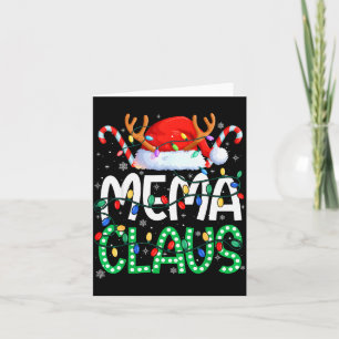 Mema Claus Christmas Lights Pajama Family Matching Card