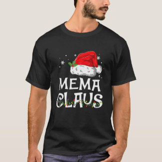Mema Claus Christmas Pajama Family Matching Xmas T-Shirt