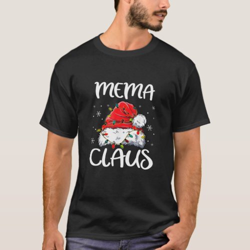 Mema Claus Christmas Pajama Family Matching Xmas T_Shirt