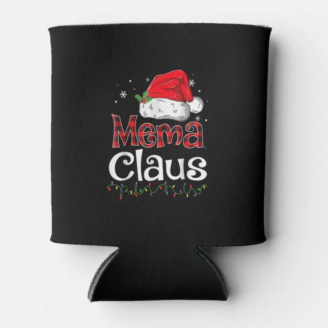 Mema Claus Christmas Santa Family Matching Pajamas Can Cooler (Front)