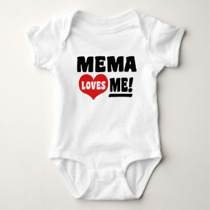 Mema Loves Me Baby Bodysuit