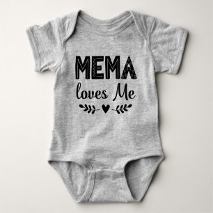 Mema Loves Me Gift for Grandchild Baby Bodysuit