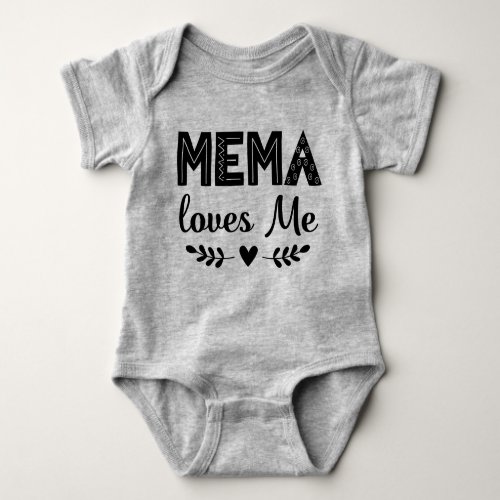 Mema Loves Me Gift for Grandchild Baby Bodysuit