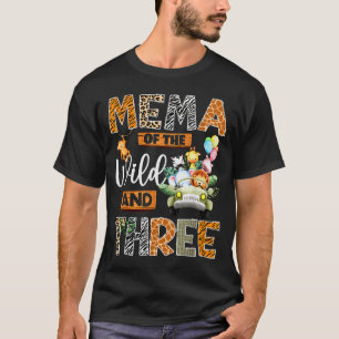 Mema Of The Wild And Three 3rd Birthday Boy Safari T-Shirt