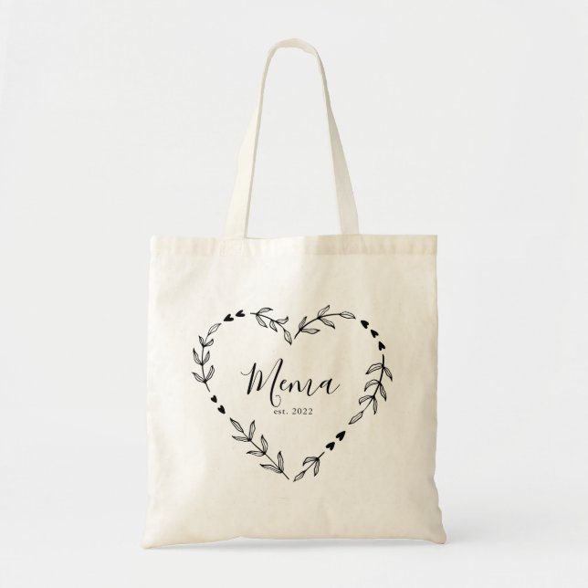 Mema Year Est.  Tote Bag (Front)