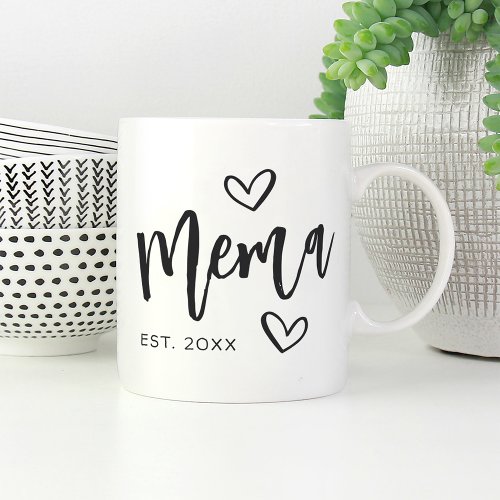 Mema Year Established Grandma Coffee Mug