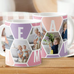 MEMAW 5 Photo Editable 5 Letter Honeycomb Coffee Mug<br><div class="desc">Honeycomb coffee mug, personalized with 5 of your favorite photos and printed with a 5 letter name, such as MEMAW. The design features a honeycomb photo collage in a summer sorbet color palette of lilac pink and peach. If you want to change the colors, click "customize further" and click each...</div>