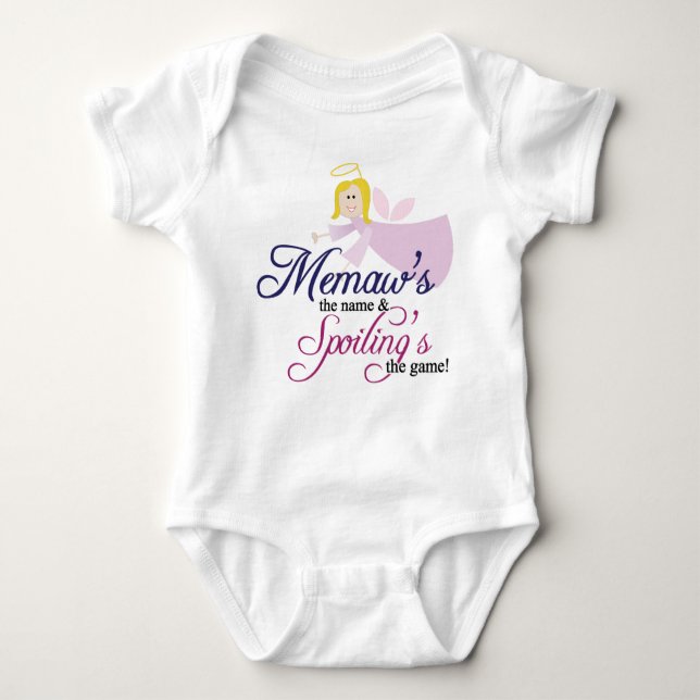 Memaw Angel Baby Bodysuit (Front)