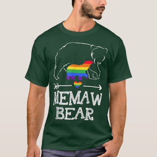 Memaw Bear Proud Aunt Rainbow Flag LGBT Pride Mont T_Shirt
