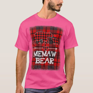 Memaw Bear Red Buffalo Plaid Memaw Bear  T-Shirt