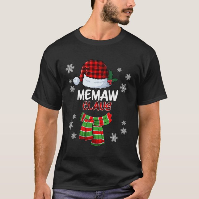 Memaw Claus  Matching Family Christmas T-Shirt (Front)