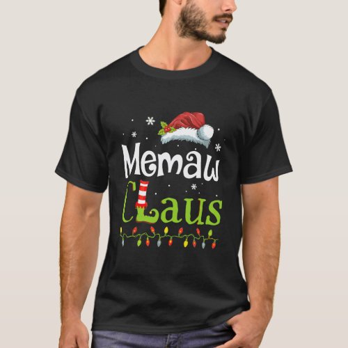 Memaw Claus Santa Grandma Funny Christmas Idea Gif T_Shirt