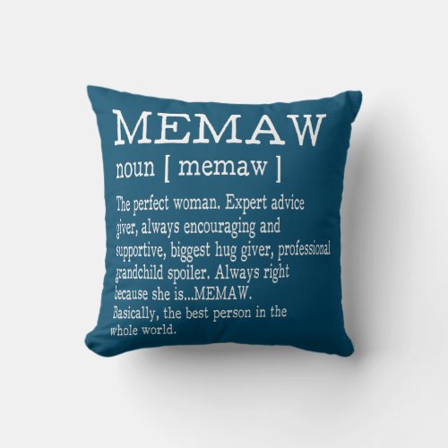 memaw definition memaw dictionary grandma mors throw pillow