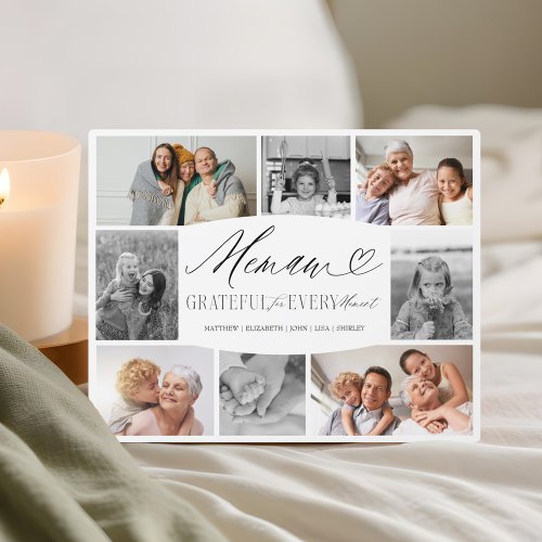 Memaw Grateful for Every Moment Photo Collage Plaque