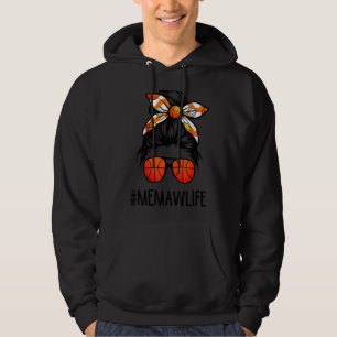 Memaw Life Messy Hair Bun Basketball Mother's Day Hoodie