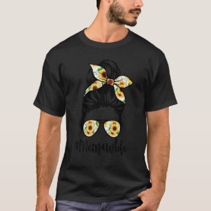 Memaw Life Messy Hair Bun Sunflower Women Mother's T-Shirt