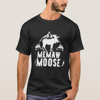 Memaw Moose Matching Family Camping Hiking T-Shirt