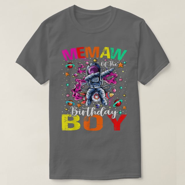 Memaw Of The Birthday Boy Astronaut Boy Space Them T-Shirt (Design Front)