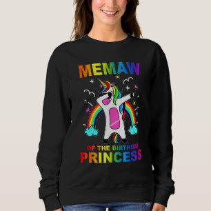 Memaw Of The Birthday Princess Girl Dabbing Unicor Sweatshirt
