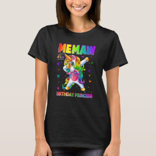 Memaw Of The Birthday Princess Girl Dabbing Unicor T-Shirt