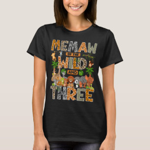 Memaw Of The Wild & Three 3rd Birthday Boy Saf T-Shirt