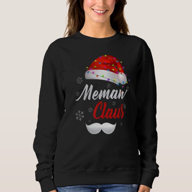 Memaw Santa Claus Hat Light Snow Family Santa Chri Sweatshirt (Front)