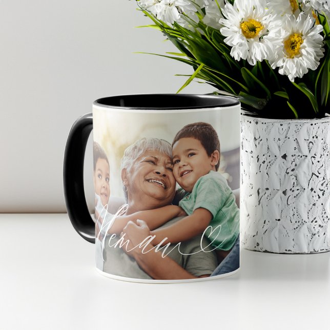 Memaw Script Heart Grateful for Every Moment Photo Mug (Memaw Script Heart Grateful for Every Moment Photo Mug)