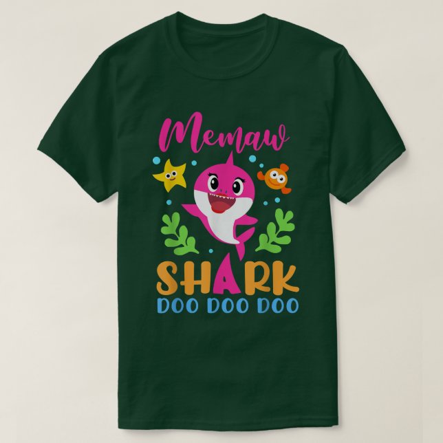 Memaw SharkMemaw Shark Lover Family Mothers Day  T-Shirt (Design Front)