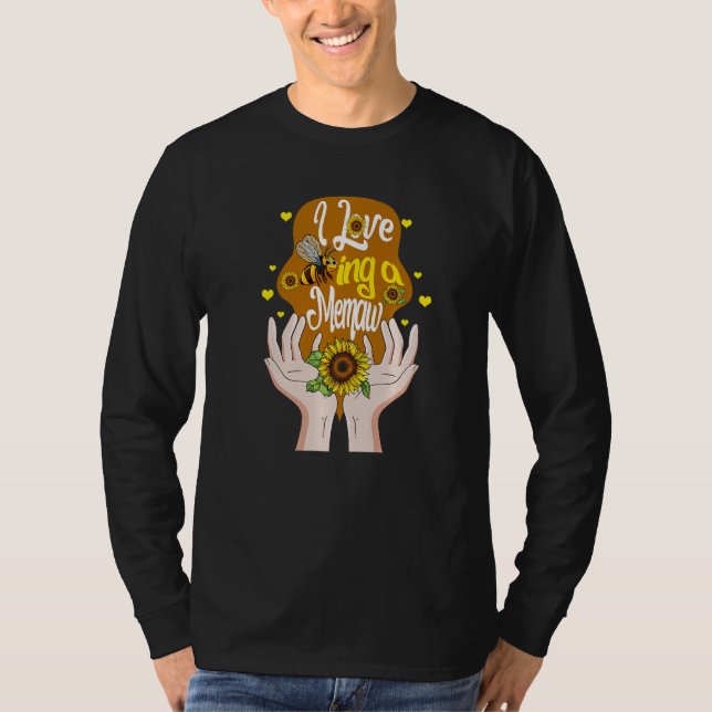 Memaw Simple I Love Being A Memaw Bee Sunflower Sp T-Shirt (Front)