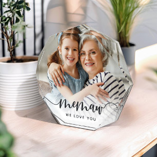 Memaw We Love You Grandma Script Overlay Photo Block