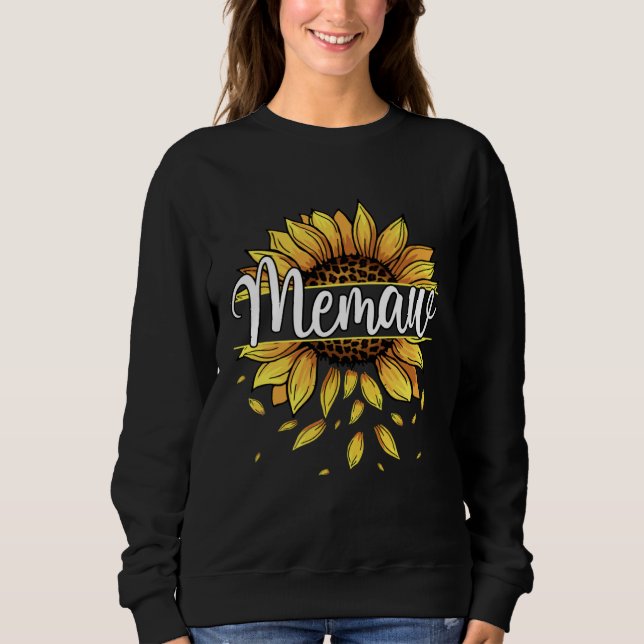 Memaw With Yellow Sunflower Floral Graphic Mothers Sweatshirt (Front)
