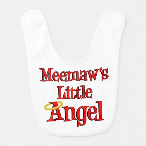 Memaws Little Angel Grandchild Baby Bib