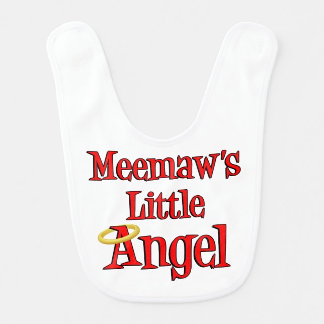 Memaw's Little Angel Grandchild Baby Bib (Front)