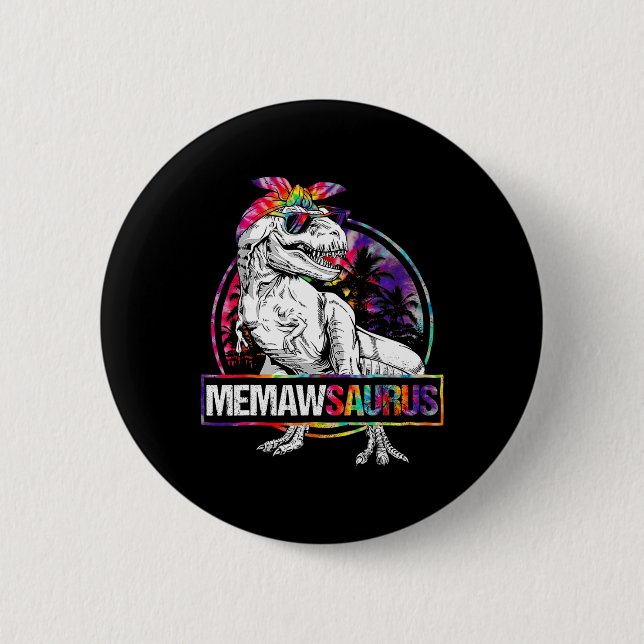 Memawsaurus Dinosaur Memaw Saurus Family Matching  Button (Front)