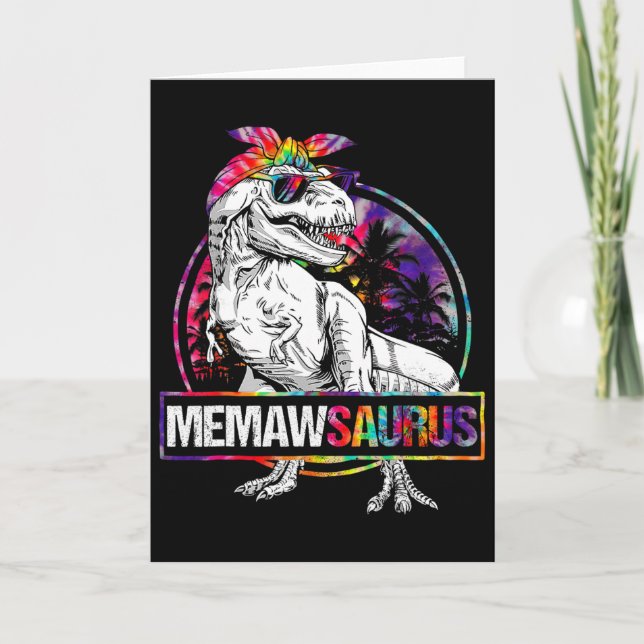 Memawsaurus Dinosaur Memaw Saurus Family Matching  Card (Front)