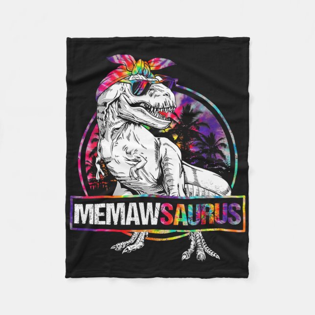 Memawsaurus Dinosaur Memaw Saurus Family Matching  Fleece Blanket (Front)