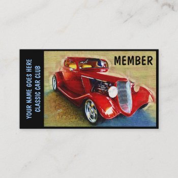 Member Card For  Classic Car Clubs by CountryCorner at Zazzle