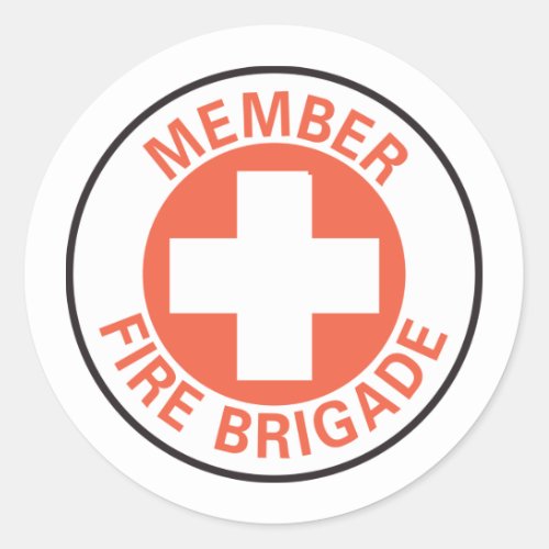 Member Fire Brigade Sign Classic Round Sticker