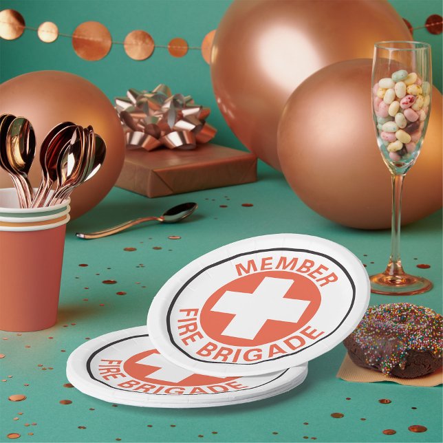 Member Fire Brigade Sign Paper Plates (Creator Uploaded)