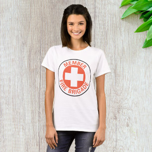 Member Fire Brigade Sign Red Cross Firefighter T-Shirt