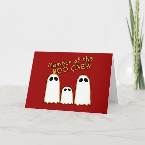 Member of the BOO CREW Funny Ghost Design Card
