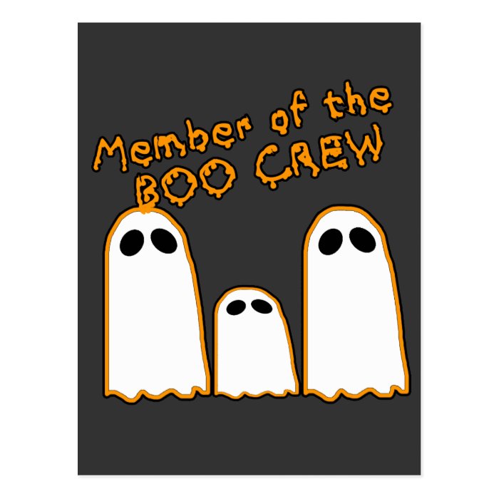 Member of the BOO CREW Funny Ghost Design Post Cards