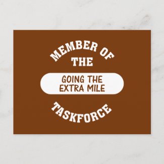 Member of the Going the Extra Mile Task Force postcard