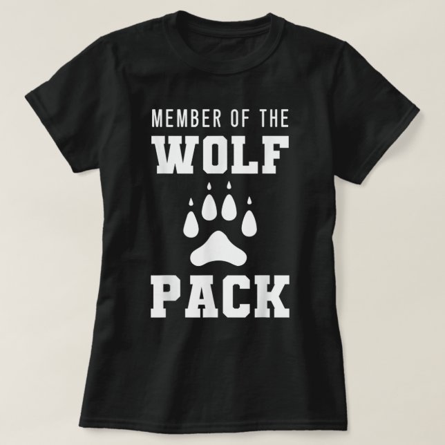 Member Of The Wolf Pack Wolves T-Shirt (Design Front)